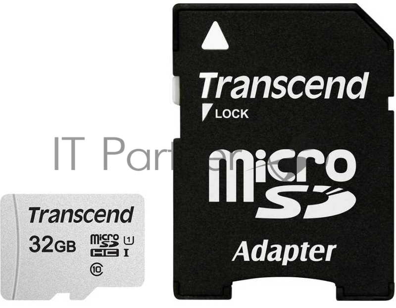 Карта памяти Micro SecureDigital 32Gb Transcend TS32GUSD300S-A {MicroSDHC Class 10 UHS-I, SD adapter}