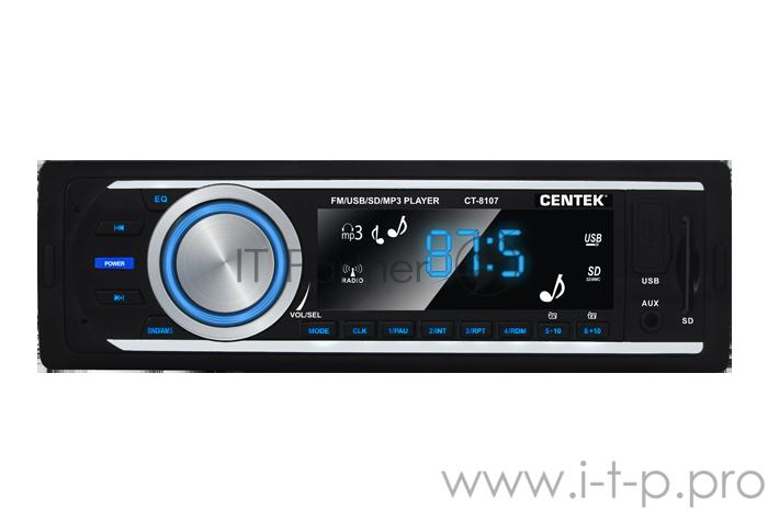 Автомагнитола Centek СТ-8107 <4х50 Вт> SD/MMC/USB, MP3, цветной LED, память 18 станций