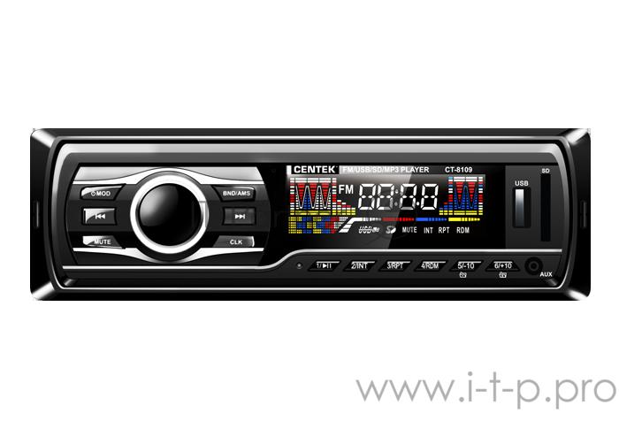 Автомагнитола Centek СТ-8109 <4х50 Вт> SD/MMC/USB, MP3, цветной LED, память 18 станций
