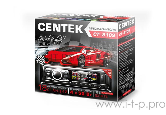 Автомагнитола Centek СТ-8109 <4х50 Вт> SD/MMC/USB, MP3, цветной LED, память 18 станций