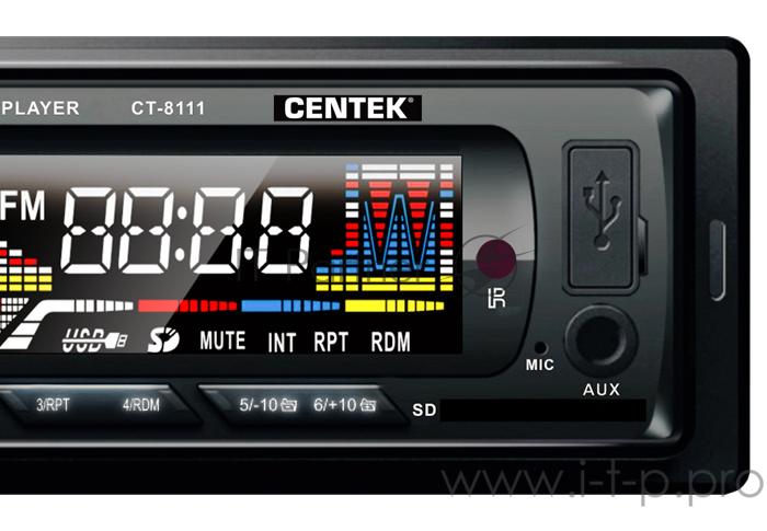 Автомагнитола Centek СТ-8111 <4х50 Вт> BLUETOOTH, SD/MMC/USB, MP3, цветной LED