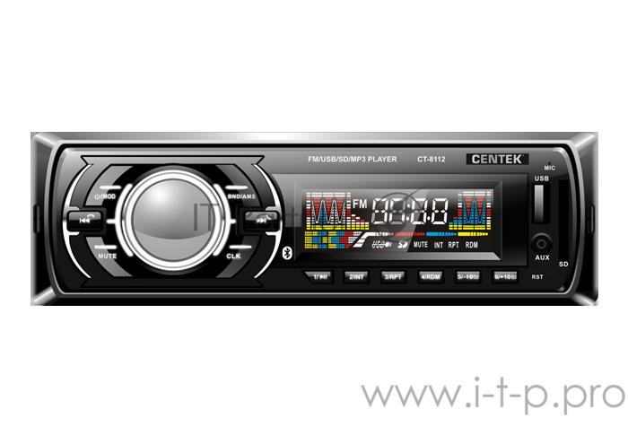 Автомагнитола Centek СТ-8112 <4х50 Вт> BLUETOOTH, SD/MMC/USB, MP3, цветной LED