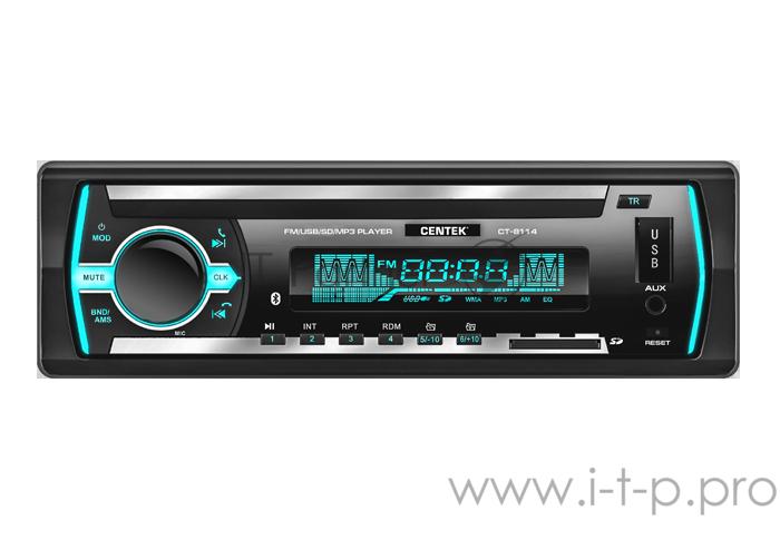 Автомагнитола Centek СТ-8114 <4х50 Вт> 7 цветов подсветки, BLUETOOTH, USB/AUX/SD/MMC, mp3