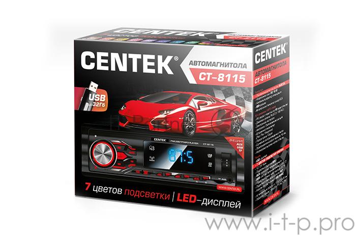 Автомагнитола Centek СТ-8115 <4х50 Вт> 7 цветов подсветки, USB/AUX/micro SD, mp3