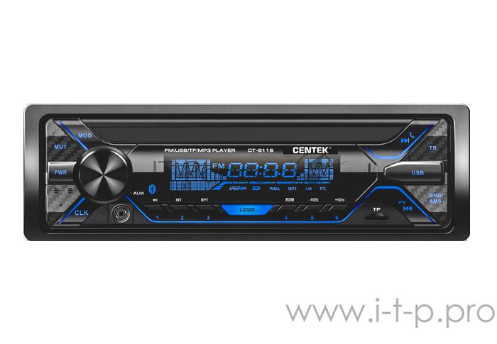 Автомагнитола Centek СТ-8116 <4х50 Вт> 7 цветов подсветки, BLUETOOTH, USB/AUX/micro SD, mp3