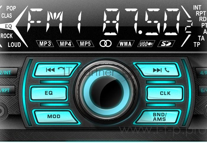 Автомагнитола Centek СТ-8122 <4х50 Вт> 7 цветов подсветки, BLUETOOTH, 2xUSB/ AUX/ micro SD, mp3