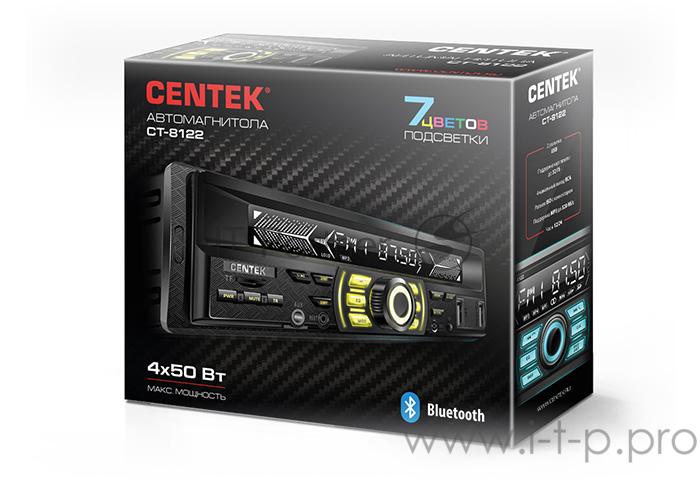 Автомагнитола Centek СТ-8122 <4х50 Вт> 7 цветов подсветки, BLUETOOTH, 2xUSB/ AUX/ micro SD, mp3