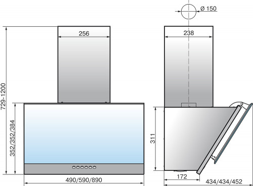 Вытяжка наклонная Эликор Рубин S4 50П-700-Э4Д антрацит/черный