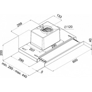 Вытяжка встраиваемая Maunfeld Ouse Glass 60 C черный управление: кулисные переключатели (1 мотор)