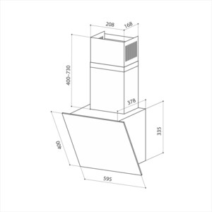 Вытяжка каминная Lex Touch 600 белый управление: сенсорное (1 мотор)