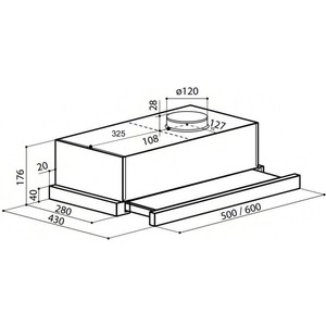 Вытяжка встраиваемая Lex Hubble G 600 бежевый управление: кнопочное (1 мотор)