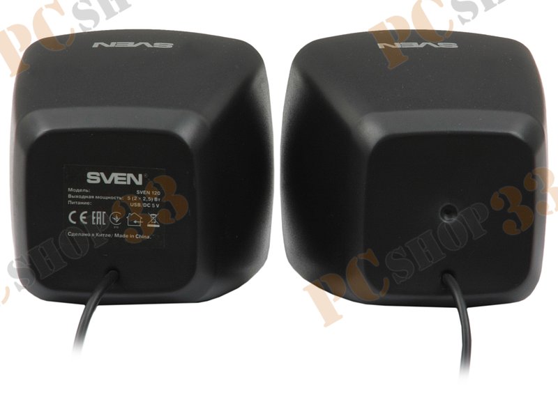 Акустическая система стерео Sven 120 2x2.5Вт, портативная, черный