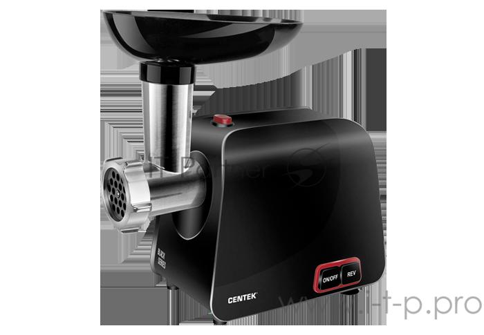 Мясорубка Centek CT-1621 Black <1600 Bт> 1.5кг/мин, стальной коннектор, 2 диска, 2 насадки