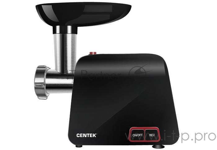 Мясорубка Centek CT-1621 Black <1600 Bт> 1.5кг/мин, стальной коннектор, 2 диска, 2 насадки