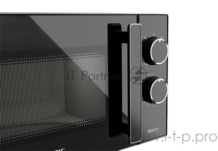 СВЧ Centek CT-1560 (Black) 700W, 20л, 5 режимов, таймер, подсветка, открыван дверцы ручкой