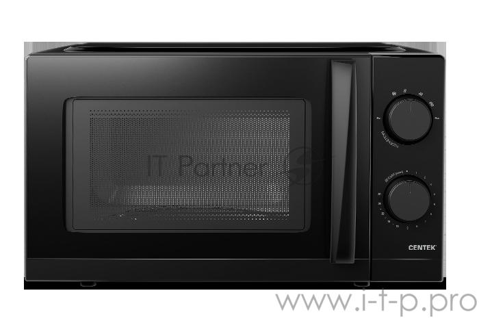 СВЧ Centek CT-1571 (Черный) 700W <20л> открывание дверцы ручкой,премиальная упаковка,таймер 30 мин