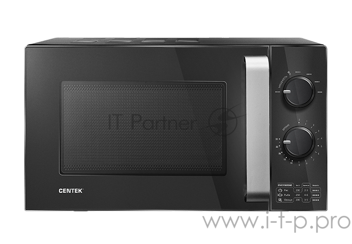СВЧ Centek CT-1581 (черный) 700W, 20л, 6 режимов, диаметр тарелки 245 мм , таймер, подсветка