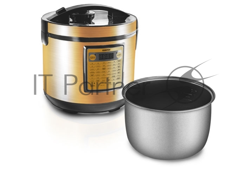 Мультиварка Centek CT-1495 Black Ceramic <золото> 900Вт, 5л, КЕРАМ. ПОКР-Е ЧАШИ, 42прогр +мультишеф