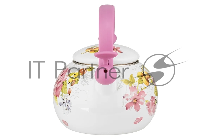 LR00-20 чайник LARA (эмаль) PINK 2.5л, индукционное дно, свисток, автоподъем крышки