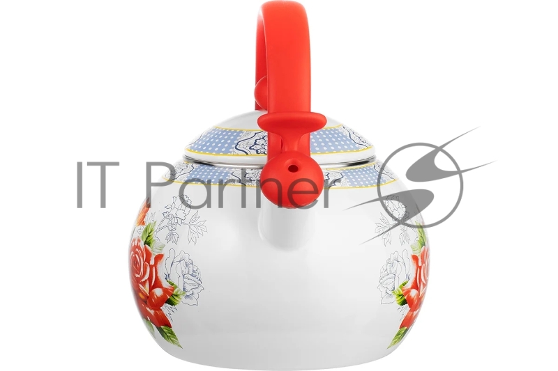 LR00-20 чайник LARA (эмаль) RED 2.5л, индукционное дно, свисток, автоподъем крышки