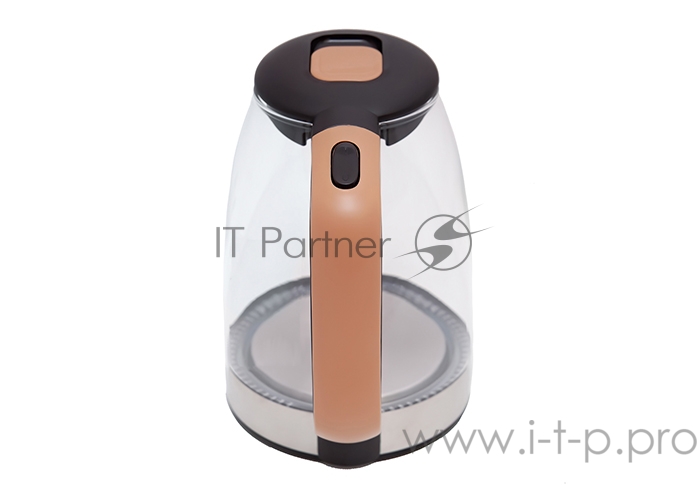 Чайник Centek CT-0065 <Beige> стекло, 1.7л 2200Вт, LED-подсветка, мерная шкала, защита от вкл б/воды