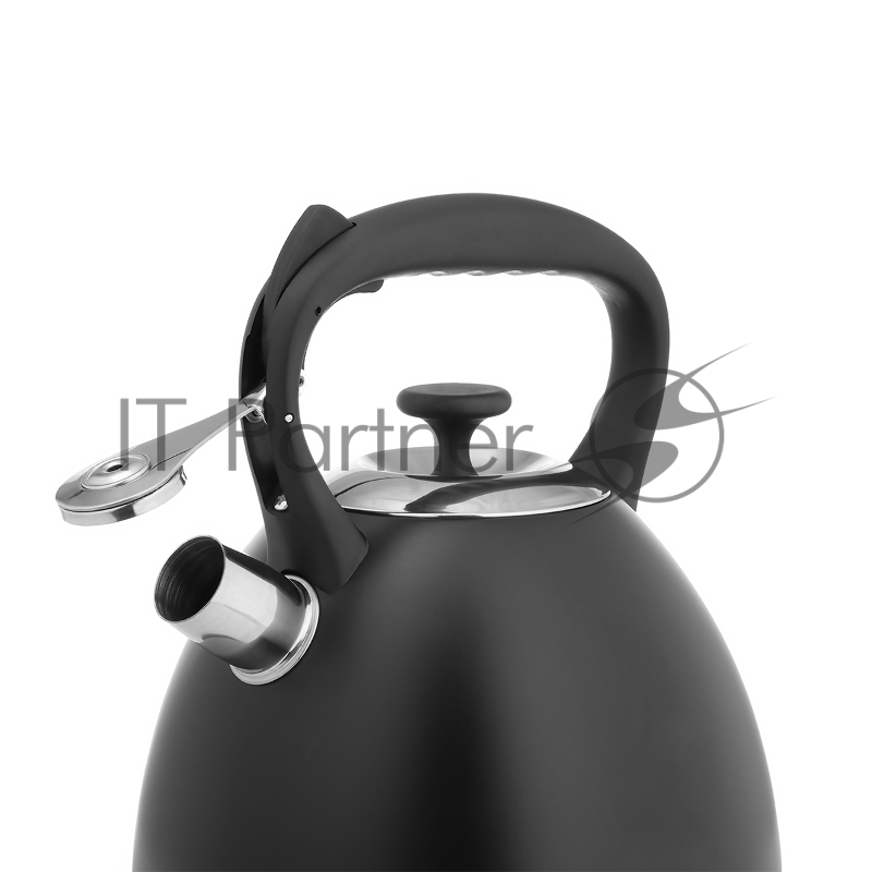 Чайник LARA LR00-74 (Черный матовый) 3.0л индукц. капс. дно, свисток с кноп. механизмом