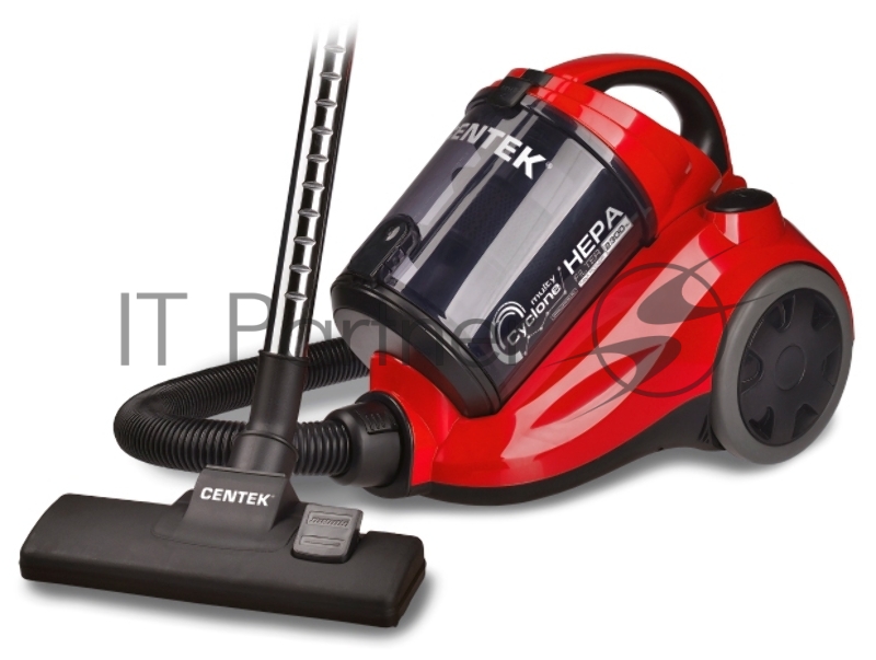 CENTEK СТ-2530 красный/черный Пылесос Centek CT-2530 (красн/черн) мультициклон 2300/400Вт, стакан 2 л , телескоп металл. трубка