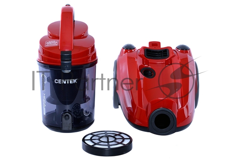 CENTEK СТ-2530 красный/черный Пылесос Centek CT-2530 (красн/черн) мультициклон 2300/400Вт, стакан 2 л , телескоп металл. трубка