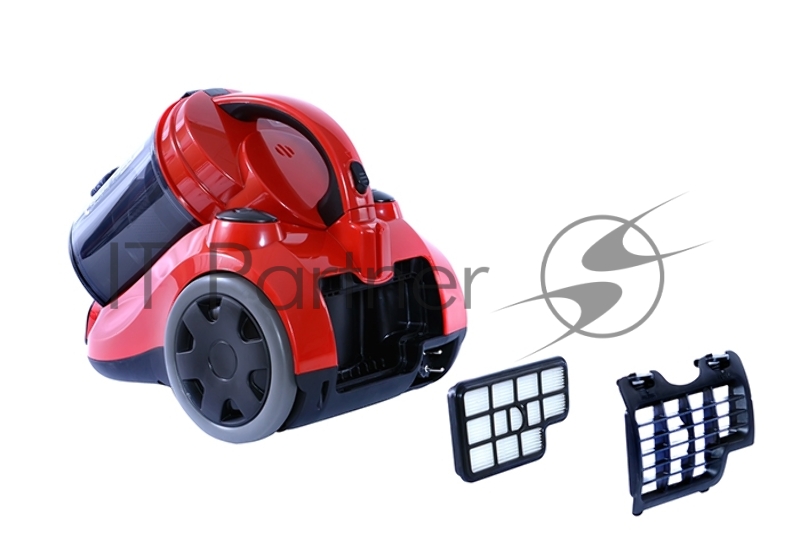 CENTEK СТ-2530 красный/черный Пылесос Centek CT-2530 (красн/черн) мультициклон 2300/400Вт, стакан 2 л , телескоп металл. трубка