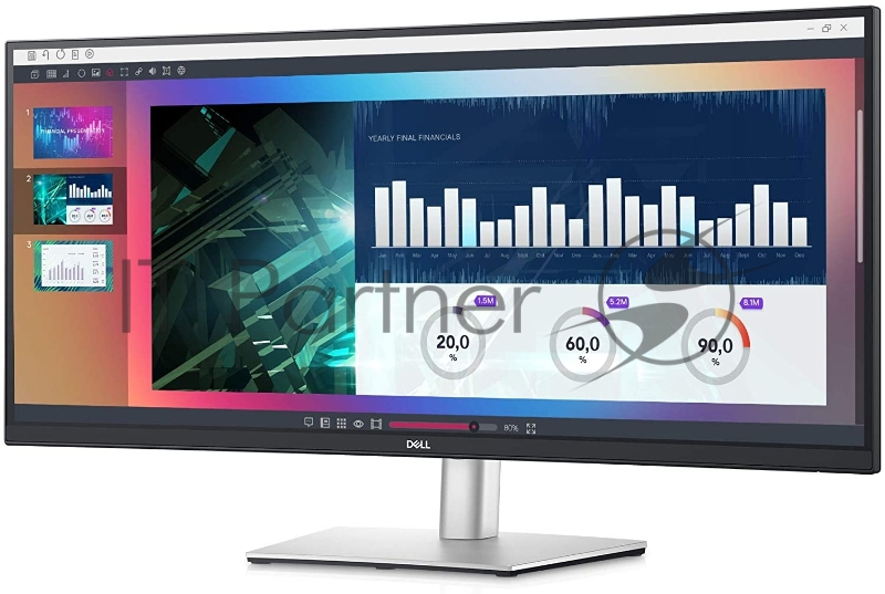 Монитор DELL P3421W DELL P3421W Curved 34,IPS , 3440x1440, 5ms, 300cd/m2, 1000:1, 178/178, HDMI,DP,USB-C,3*USB 3.2, HAS,Tilt,Swivel, 3xUSB 3.0, 3Y