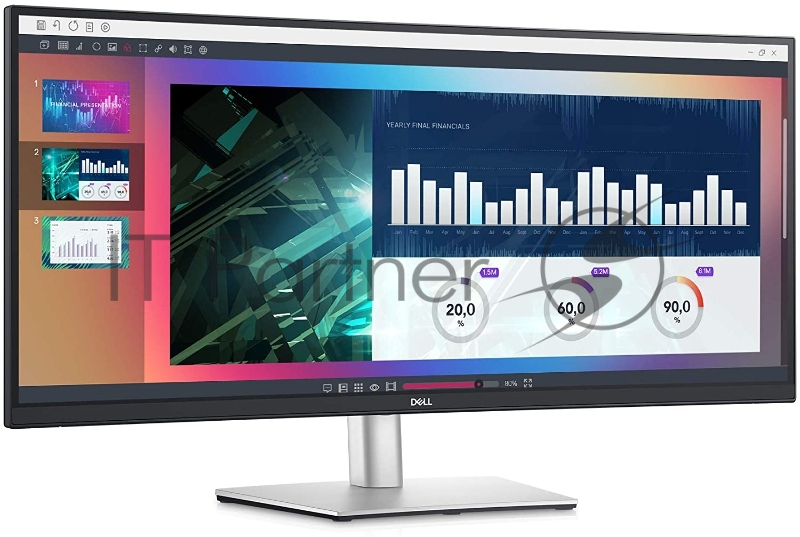 Монитор DELL P3421W DELL P3421W Curved 34,IPS , 3440x1440, 5ms, 300cd/m2, 1000:1, 178/178, HDMI,DP,USB-C,3*USB 3.2, HAS,Tilt,Swivel, 3xUSB 3.0, 3Y