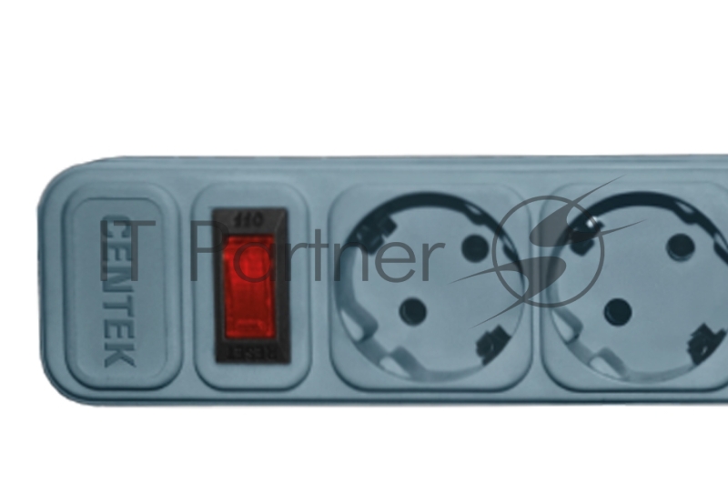 Сетевой фильтр Centek СТ-8901-6-4,5 Gray (серый) 6 розеток, 4,5 м, ДВОЙНАЯ ЗАЩИТА, макс до 2200 Вт