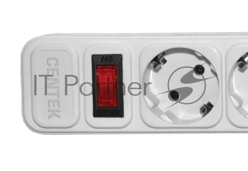 Сетевой фильтр Centek СТ-8901-6-4,5 White (белый) 6 розеток, 4,5 м, ДВОЙНАЯ ЗАЩИТА, макс до 2200 Вт