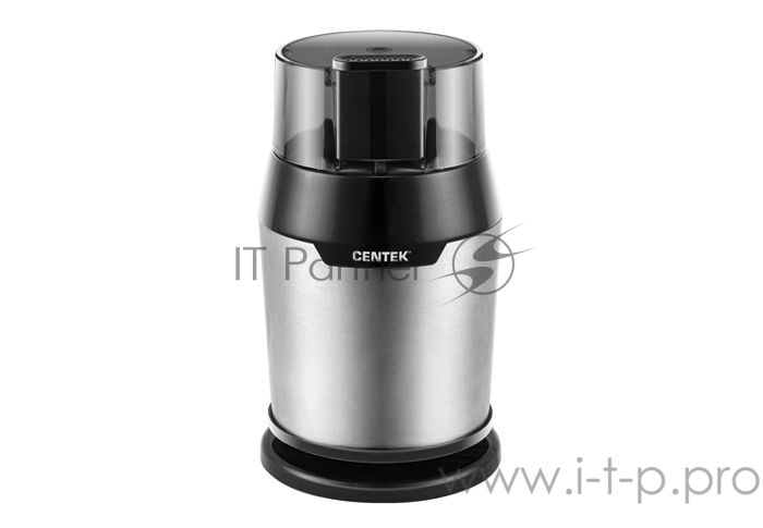 Кофемолка Centek CT-1362 (сталь) 200Вт, 60гр, стальн стакан, стальн чаша, прозрачная крышка