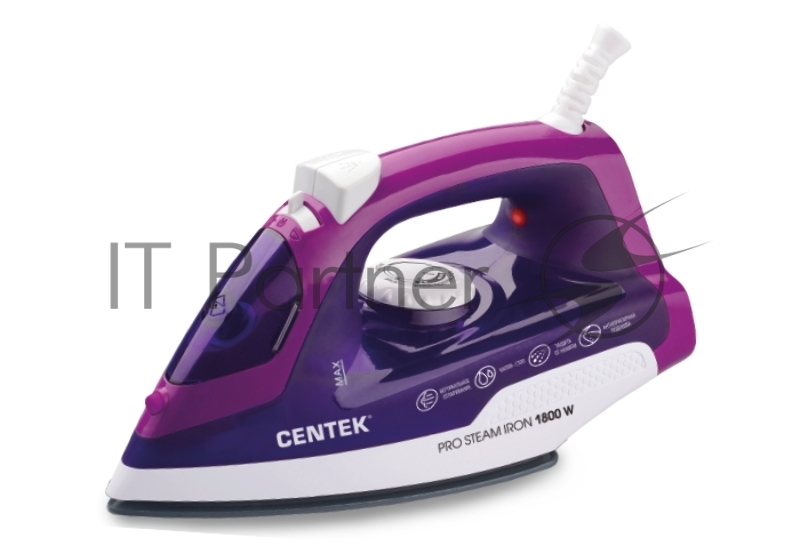 Утюг Centek CT-2348 BLUE (синий) 1800Вт, КЕРАМИЧЕСКАЯ подошва, паровой удар, самоочистка, 200мл