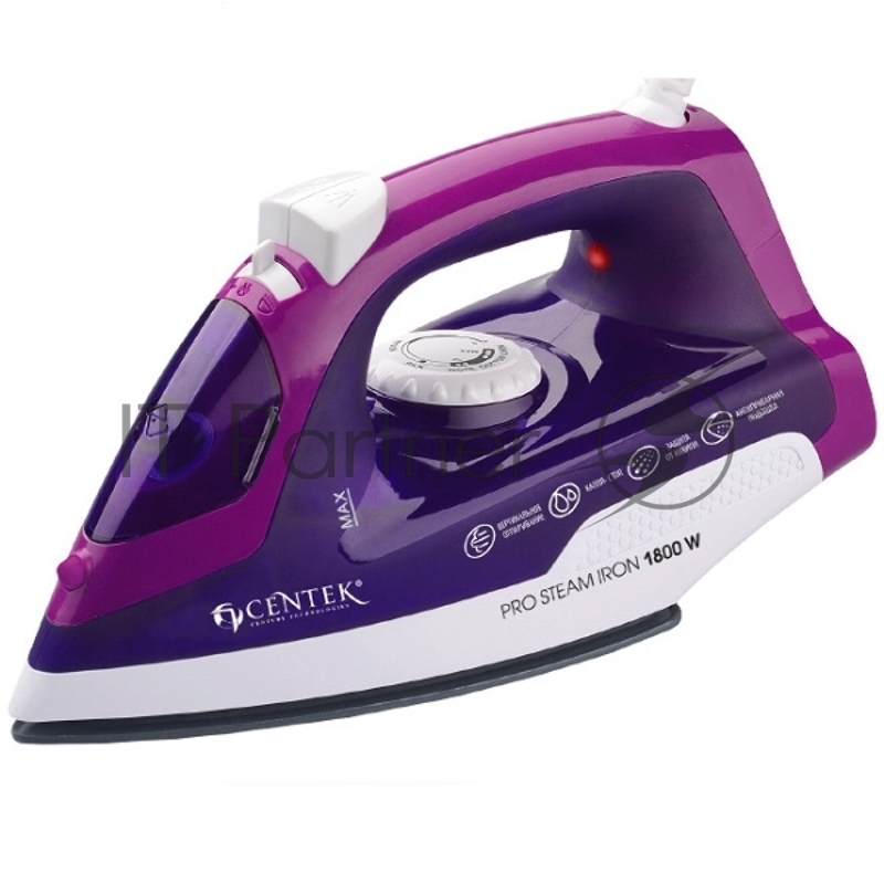 Утюг Centek CT-2348 BLUE (синий) 1800Вт, КЕРАМИЧЕСКАЯ подошва, паровой удар, самоочистка, 200мл