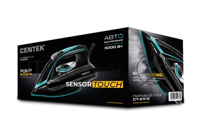 Утюг Centek CT-2312 3000Вт <Sensor Touch> 450мл, паровой удар, самоочистка, капля-стоп