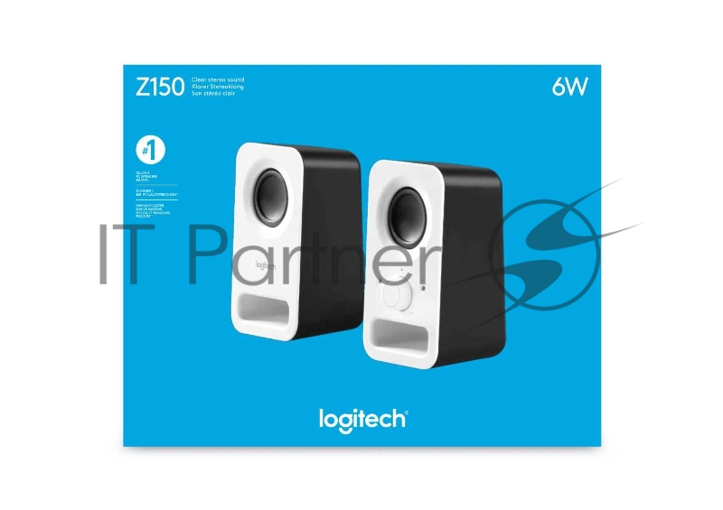 Акустическая система стерео Logitech Z150, 2x1.5Вт, бело-черный