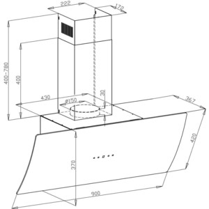 Вытяжка каминная Lex Plaza 900 белый управление: сенсорное (1 мотор)