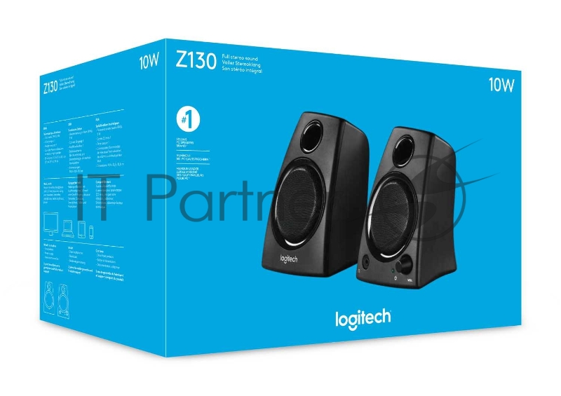 Акустическая система стерео Logitech Z130 2x2.5Вт, черный