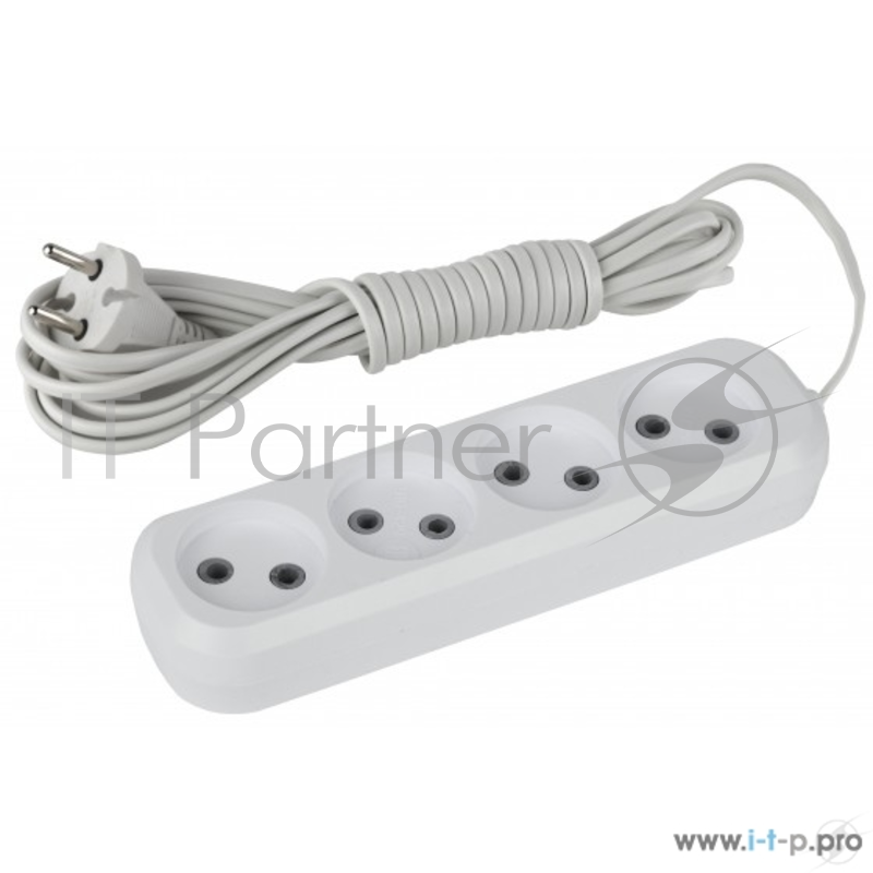 ЭРА Удлинители бытовые, Сетевые фильтры ЭРА Б0023150 Удлинитель UX-4-3m без заземления 4 гнезда 3 м {ABS-пластик, 2х0.75 мм2}