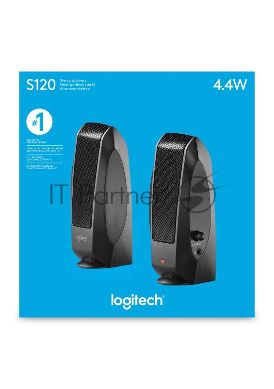Акустическая система стерео Logitech S-120 2x1.15Вт, портативная, черный