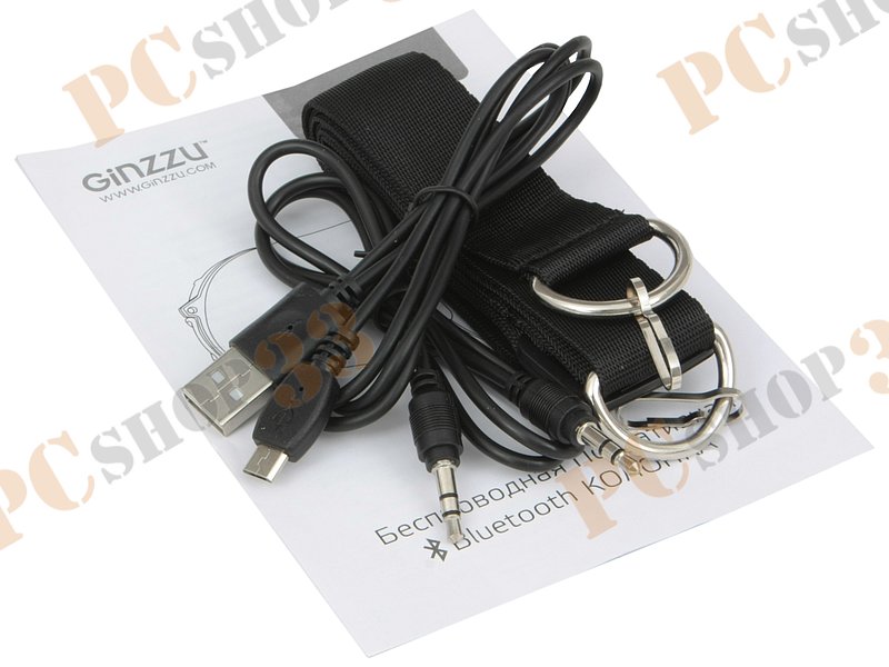 Акустическая система 2.1 Ginzzu GM-987B, сабвуфер 5Вт, сателлиты 2x2.5Вт, портативная, с MP3 плеером, с FM радио, черно-красный (Bluetooth)