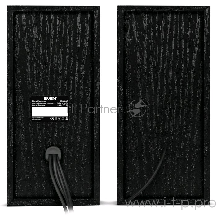 Колонки SVEN SPS-603 черный {USB-порт ПК, ноутбука или адаптер 5V DC}