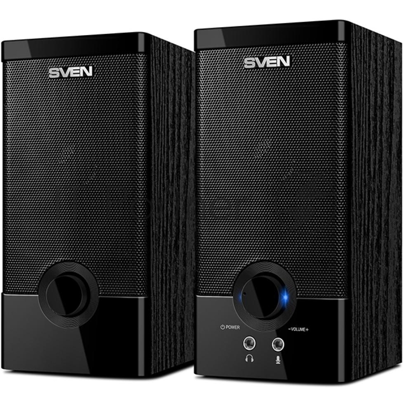 Колонки SVEN SPS-603 черный {USB-порт ПК, ноутбука или адаптер 5V DC}