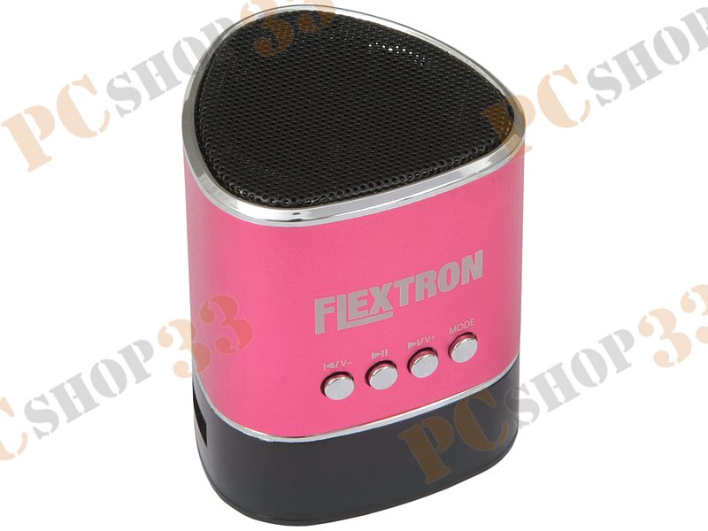 Акустическая система Flextron F-CPAS-340B1-PK, 3Вт, с MP3 плеером, с FM-радио, портативная, розовый