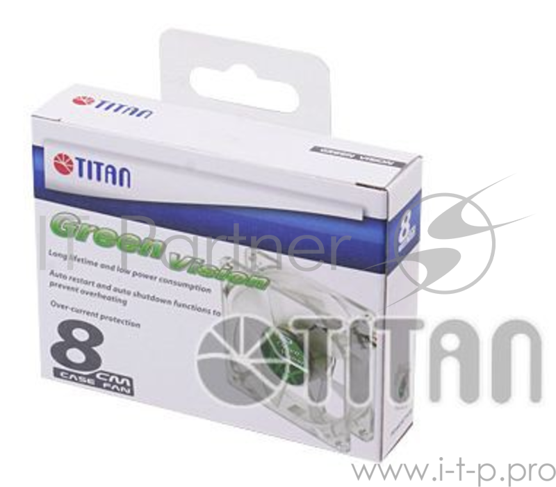 Вентилятор Case fan Titan 80x80x25mm (TFD-8025GT12Z/(V2)/(RB)) {тихий, 15dBa}
