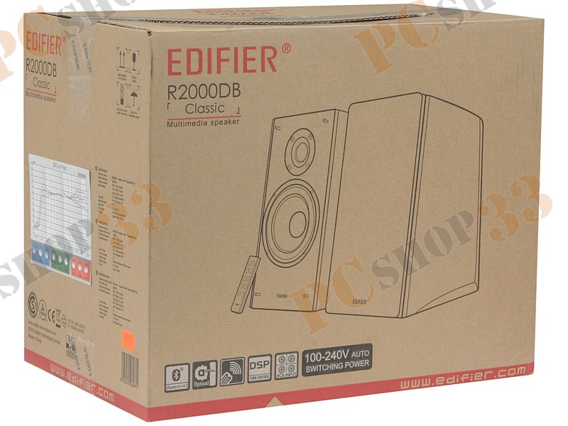 Акустическая система стерео Edifier R2000DB, 2x60Вт, дерево (Bluetooth)