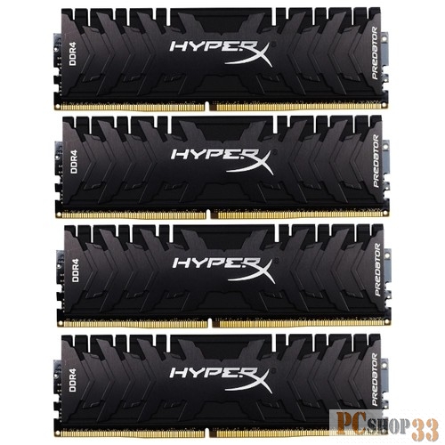 Модуль памяти Kingston DDR4 DIMM 64GB Kit 4x16Gb HX430C15PB3K4/64 {PC4-24000, 3000MHz, CL15, HyperX Predator}