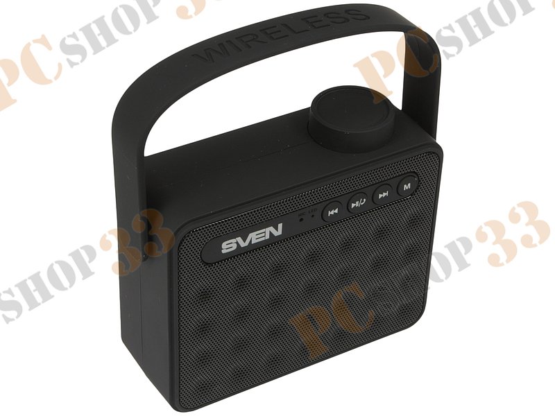 Акустическая система Sven PS-72, 2x3Вт, портативная, с MP3 плеером, с FM радио, черный (Bluetooth)